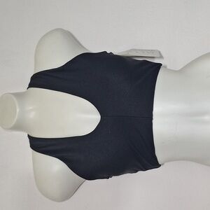 All In Motion Black Ribbed Shine Longline Bra Top